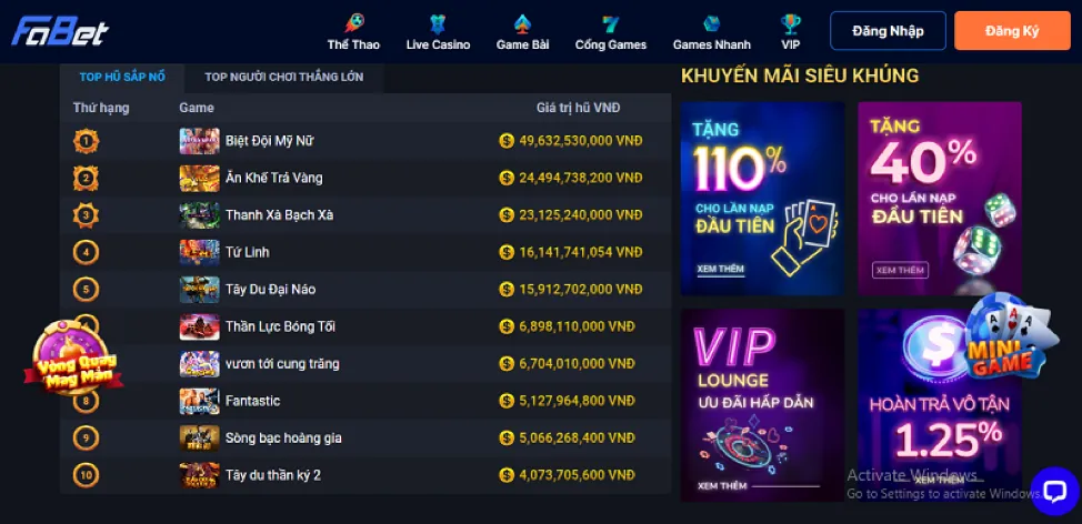 Thưởng chào mừng 789win